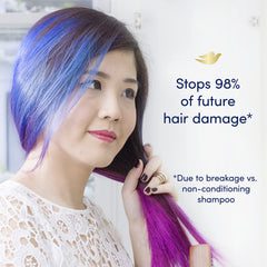 Hair after wash looks soft and manageable with Dove formula