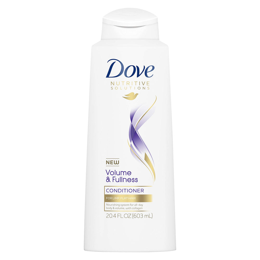 Dove Nutritive Solutions Volume and Fullness conditioner bottle pour for added body