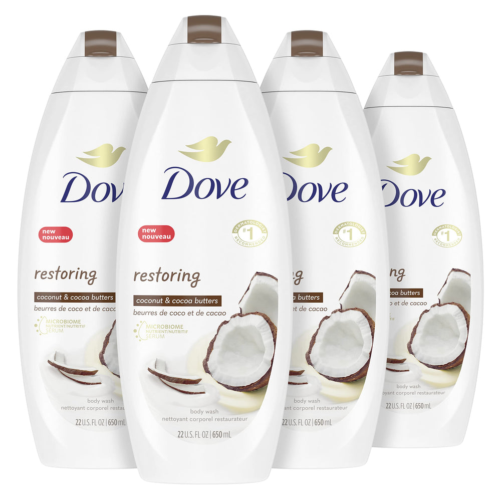 Dove Purely Pampering Body Wash pour creates rich lather for cleansing and moisturizing skin.
