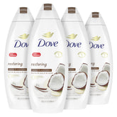 Dove Purely Pampering Body Wash pour creates rich lather for cleansing and moisturizing skin.