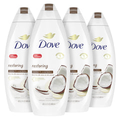 Dove Purely Pampering Body Wash pour creates rich lather for cleansing and moisturizing skin.