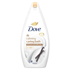 Dove Purely Pampering Shea Butter Bath Soak bottle pour for a relaxing, moisturizing bath.