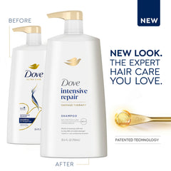 Dove Intensive Repair shampoo with conditioner bottle suggests complete care