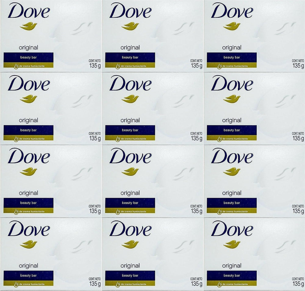 Dove White Cream Bar pack of 12 with gentle cleansing for daily use.