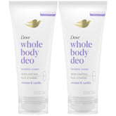 Dove Whole Body Deo coconut-vanilla cream jar for all-day odor control.