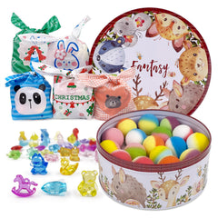 DOVIPE 34 bath bombs in a reusable tin case, ideal for gifting and storage