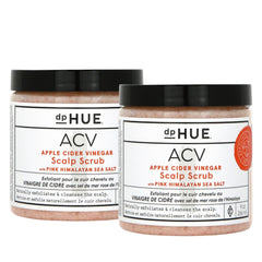dpHUE Apple Cider Vinegar Scalp Scrub pack 2 front view promotes gentle exfoliation.