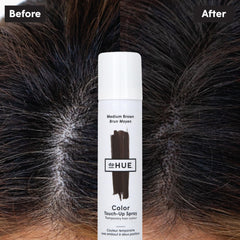 dpHUE Color Touch-Up Spray fine mist application ensuring even coverage.