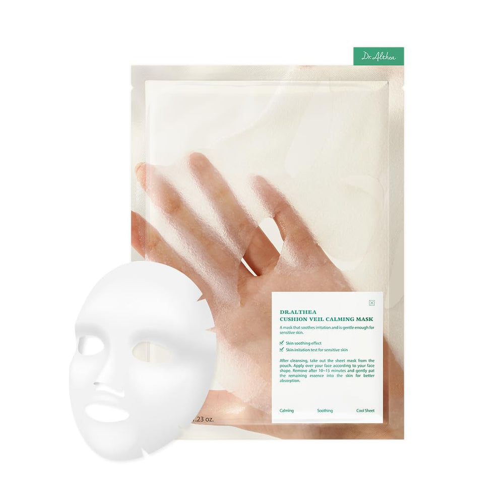 Dr.Althea Cushion Veil Calming Mask pack of 4 soothes sensitive skin.