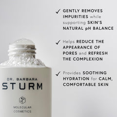 Dr. Barbara Sturm Balancing Toner close-up label showing soothing formula