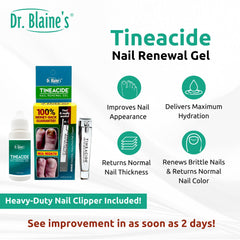 Dr. Blaine's Tineacide application precision shows the easy-to-use applicator delivering targeted care.