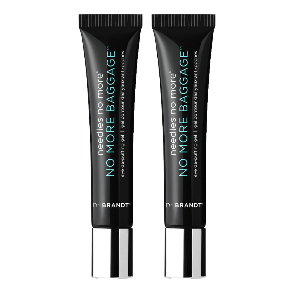 Twin-pack Dr. Brandt Needles No More Baggage for travel-ready under-eye care