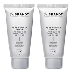 Dr. Brandt Pores No More Primer bottle showing oil absorption for a matte finish.