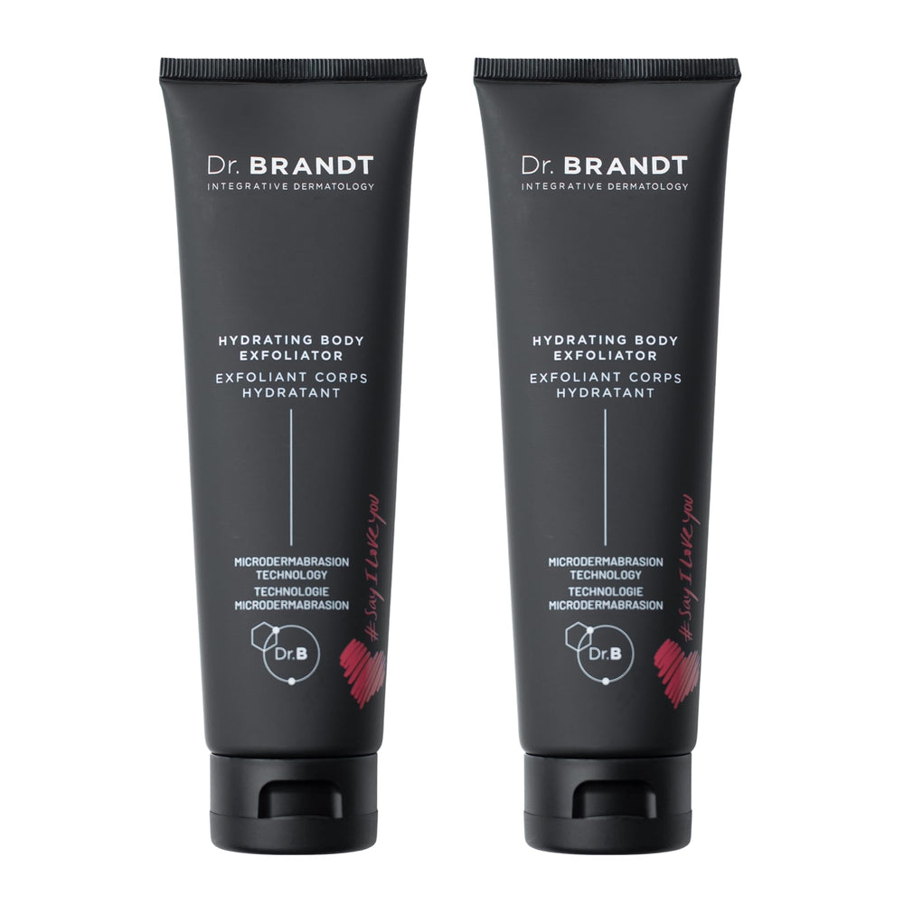 Dr. Brandt Skincare Microdermabrasion Hydrating Body Exfoliator bottle close-up showing gel texture for smoother skin