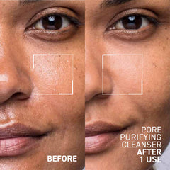 Close-up of Dr. Brandt Pores No More gel texture ready for a cleanse