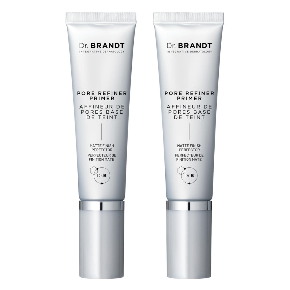 Dr. Brandt Skincare Pores No More Primer bottle shows pore-refining formula.