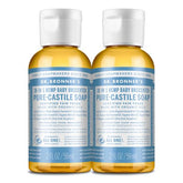 Dr. Bronner's Baby Unscented 2oz bottle pour for gentle cleansing and multi-use tasks