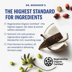 Dr. Bronner's Lavender soap is suitable for hands and body daily use.