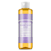Dr. Bronner's lavender pure-castile soap bottle 8oz ready for daily cleansing.
