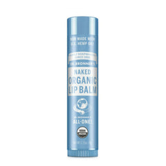 Dr. Bronner's Lip Balm Naked 0.15 oz front view shows compact, fragrance-free moisture.