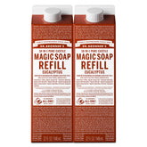 Dr. Bronner's Pure-Castile eucalyptus refill carton for sustainable, versatile household cleaning