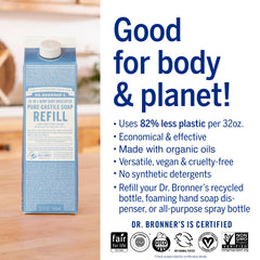 Dr. Bronner's multi-use application demo for face, body, and home cleaning.