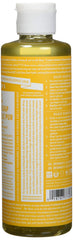Dr Bronner's orange castile bottle pouring to create dilute cleaners safely