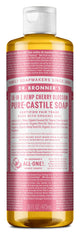 Dr. Bronner's Organic Cherry Blossom liquid Castile soap bottle for daily cleansing.
