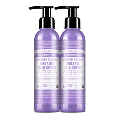 Dr. Bronner's Organic Hair Creme Lavender Coconut bottle for lightweight conditioning