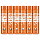 Dr. Bronner's organic lip balm orange ginger pack for long-lasting moisture.