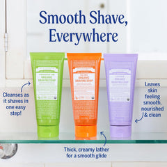 Dr. Bronner's Lemongrass shaving soap 7oz with invigorating scent and hydration
