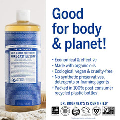 Peppermint Pure-Castile used for general surface cleaning and fresh scent.