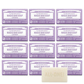 Dr. Bronner's Lavender Pure-Castile bar soap provides rich lather for refreshing cleansing.