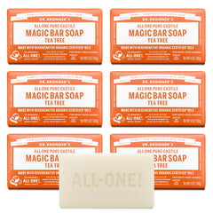 Dr. Bronner’s Tea Tree Bar lather close-up for refreshing cleanse.