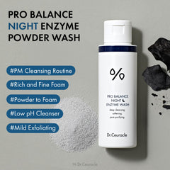 Dr Ceuracle enzyme powder forming a foam for a soft cleanse.