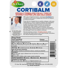 Dr. Dan's Cortibalm 2-pack application demonstrates easy lip treatment for dry lips