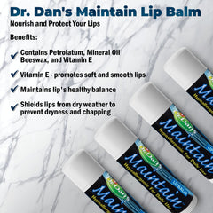 Close-up of ingredients: petrolatum, mineral oil, beeswax, and vitamin E.