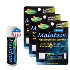 Dr. Dan's Maintain Lip Balm 3-pack front view for everyday lip care