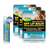 Dr. Dan's SPF 30 Lip Balm front view for portable sun protection.