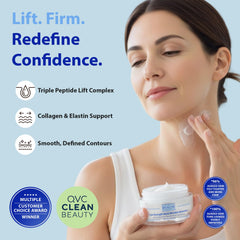 Dr. Denese neck smoother cream swirl highlighting rich texture for hydration
