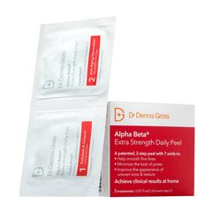 Dr Dennis Gross Alpha Beta Step 1 pads deliver gentle exfoliation for radiant, refined skin.