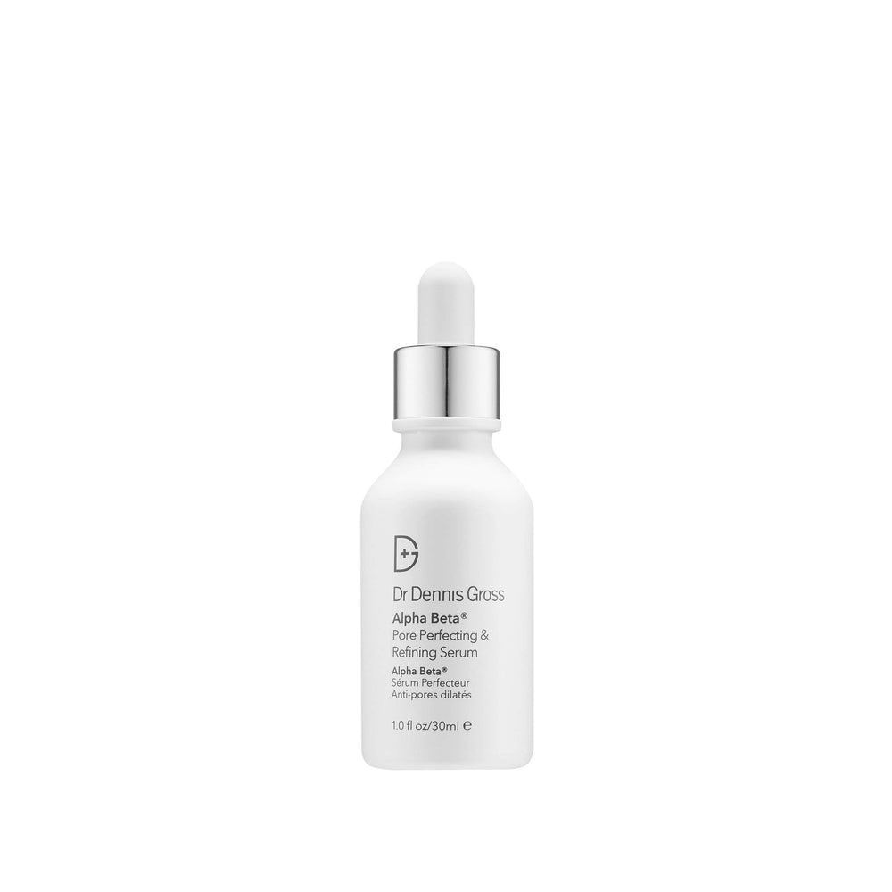 Dr Dennis Gross Alpha Beta pore bottle pour demonstrates easy application and refined pores