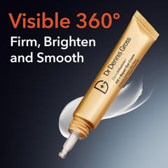 DermInfusions eye cream texture shows creamy hydration for puffiness and fine lines