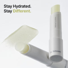 Dr.Different Retinal Lip Balm Clear swatch highlights smoothing lip texture
