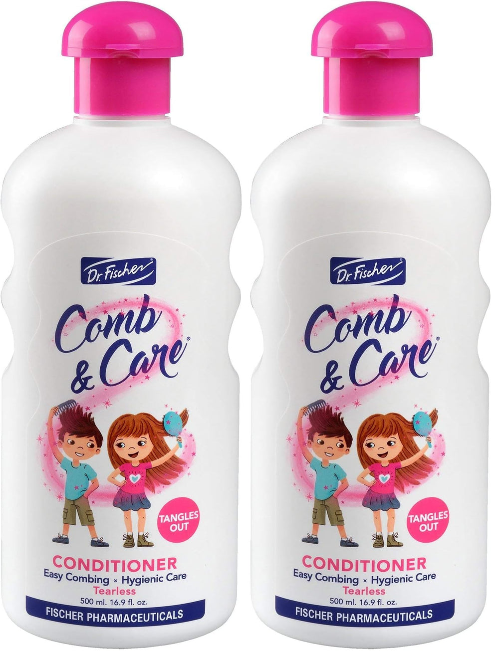 Dr. Fischer Tear Free Conditioner two-pack bottle ready for gentle detangling