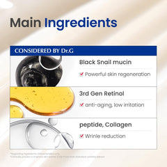 Swatches illustrate a translucent serum that sinks in smoothly.