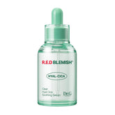 Dr. G R.E.D. serum bottle shows lightweight, hydrating formula for all skin types.