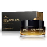 Dr.G Royal Black Snail Cream bottle on vanity showing hydration