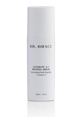 Dr. Grace Ultimate Retinol Serum bottle for calm nightly skin care.