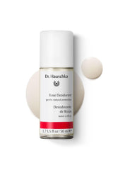 Dr Hauschka Rose Deodorant label highlights natural rose scent and ingredients.